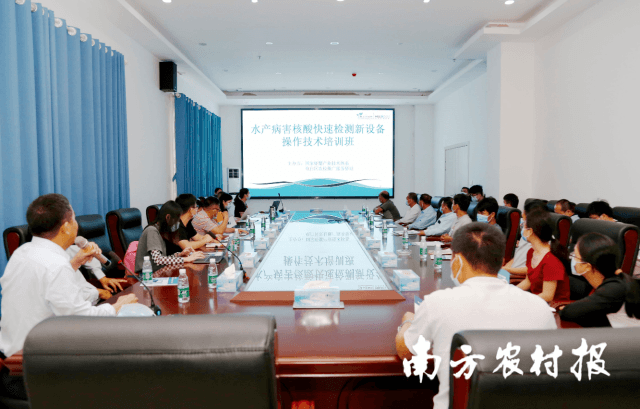 電白區(qū)水產(chǎn)病害核酸快速檢測(cè)新設(shè)備操作技術(shù)培訓(xùn)活動(dòng)現(xiàn)場(chǎng)